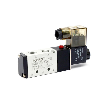 Solenoid Valve Manufacturer 3W 4.8w Single Acting Monostable 1/4 5 Way Solenoid Valve 24v Pneumatic Electric Solenoid Valve