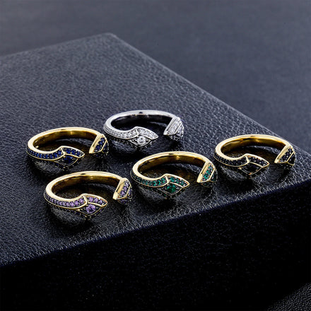 Creative Design Double Headed Snake Ring for Couples to Exchange Guardian Ring Adjustable Versatile Handpiece