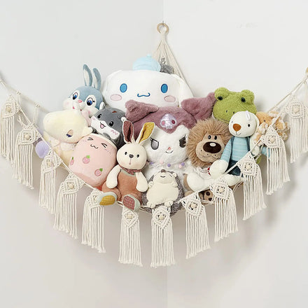 DaiRui Hot Selling Custom Boho Corner Stuffed Animal Hammock Net Macrame Toy Hammock for Stuffed Animals