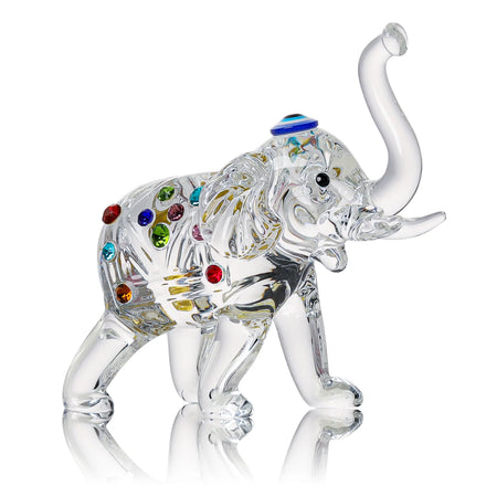 Crystal Elephant Figurines Glass Animal Sculpture Collectible Figurines Lucky Table Decor Home Decor Ornaments