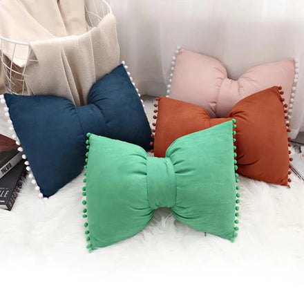 Amity Factory Wholesale Solid Velvet Rectangle Throw Pillow Case with Bow Tassels for Home Sofa Decoration Cushion Cover