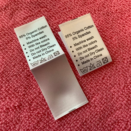 Personalized Design Washing Instructions Satin Labelsilk Screen Satin Clothing Washable Care Label for Clothes