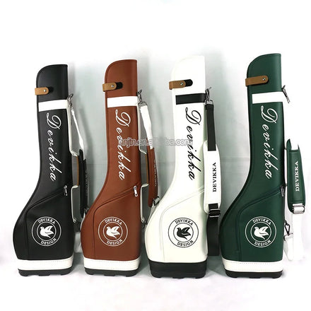 New Type Waterproof Customize Pu Leather Club Travel Golf Gun Bags Manufacturer Golf Bag Pu for Sale