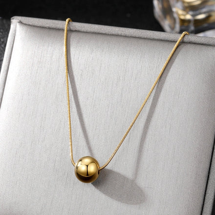 VKME Fashion Jewelry 18K Gold Heart Bead Heart Pendant 316L Stainless Steel Chains Necklace Wholesale