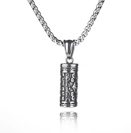 2023 Wholesale Retro Punk Jewelry Overbearing Stainless Steel Necklace Fashion True Words Column Necklace for Women