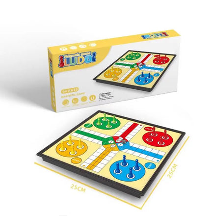 New Indoor Game 25 cm Portable Folding Board LUDO Travel Board Game Set Educational Folding Kids Chess LUDO Game for Gift