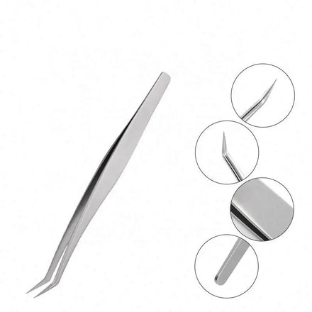 ELITER Hot Sell 45 Degree Angle Tweezers Stainless Steel Tweezers Tweezer Lash Extensible Tool Eyelash