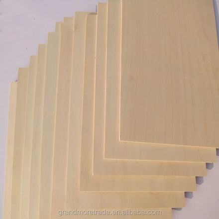 Factory Price Basswood Plywood 300mm*300mm 920*920mm Wood Carving Basswood 2mm 3mm 4mm 5mm for Laser Cutting CNC Cutting