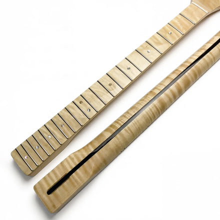 TL Tiger Flame Maple 21 Frets DIY Electric Guitar Parts Neck Blank Guitar Necks Nature Glossy for Wholesale