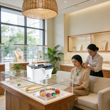 Life Basis Mini Portable Homeuse Table Size Glasses Ultrasonic Jewelry Cleaner Machine