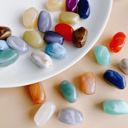 2025 Crystal Factory Direct Sell Acrylic Resin Two-color Irregular Loose Beads DIY Jewelry Accessories Beaded