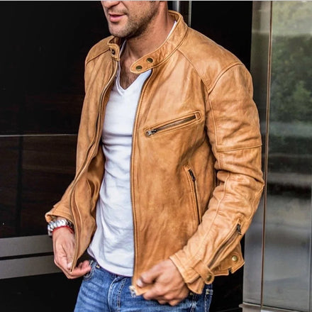 OEM ODM New Arrivals Winter Men Clothing Windbreaker Parkas PU Leather Jacket Plus Size Coats