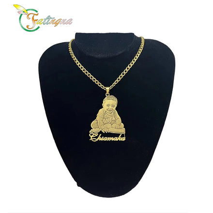 Fatingna Stainless Steel Necklace Custom Photo Necklace Custom Picture Nameplate Pendant Necklace for Kids Custom Memory Jewelry