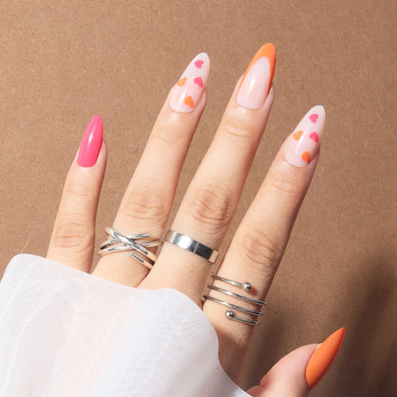 Wholesale Small Size Private Label French Design Short Almond Press on Nail Artificial Fingernails