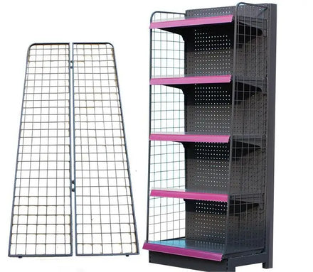 Heavy Duty Plastic & Metal Net Side Retail Grocery Shelves Accessories for Gondola Racks