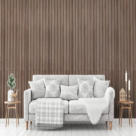 Akupanel 3M Grooved Wooden Walnut Soundproofing Acoustic Wall Panel for Cinema