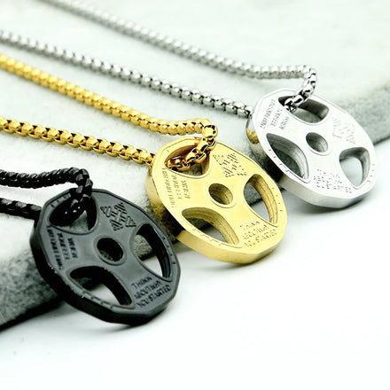 Hip Hop Sports Necklace Jewelry Stainless Steel Necklace Creative Dumbbell Pendant Necklace for Women