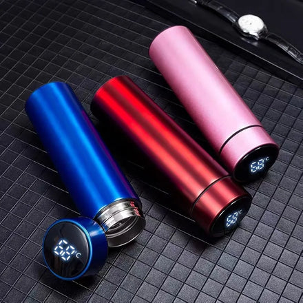 500ml Double Wall Digital Vacuum Insulated Stainless Steel Smart Water Bottle LED Temperature Display Tea Infuser 12-24hr