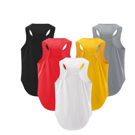 2025 Men's Sleeveless Knitted Casual Tank Top Solid Color Quick Dry Breathable Fitness Training Leisure Custom