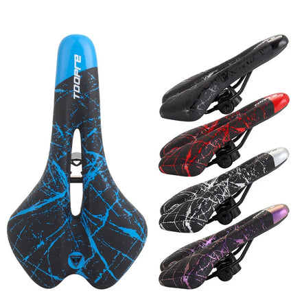 TOOPRE PU+Polyurethane Gel Mountain Bike Saddle Comfortable Shockproof Bicycle Soft Hollow Sponges Saddle