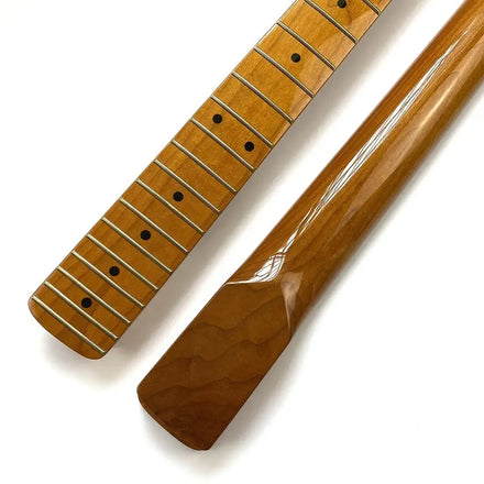 Custom Glossy 22 Frets Roasted Maple Neck ST Electric Guitar Neck for Luthier Guitar