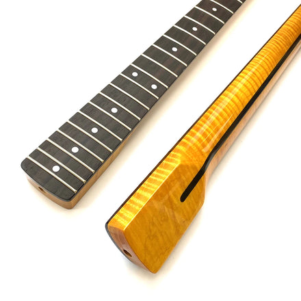 21 Fret ST Guitar Neck Vintage Tint Tiger Flame Maple Electric Guitar Neck With Rosewood Fingerboard