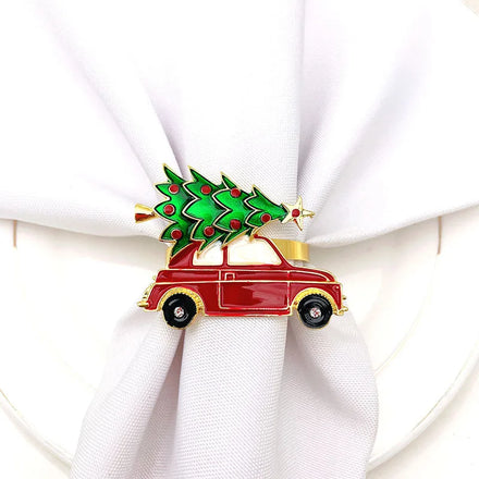 Ychon Newest Christmas Tree Napkin Holder for Hotel Tableware Tree Napkin Buckle for Holiday Party Wedding Napkin Rings Holder