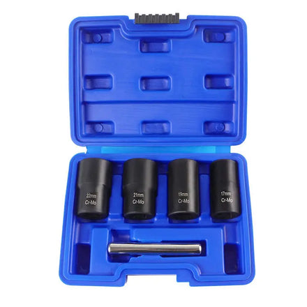 5 Pieces Swivel Impact Socket Set Mechanic Tools Automotive 17 19 21 22 Mm Drive Metric Pneumatic Heavy Socket Set