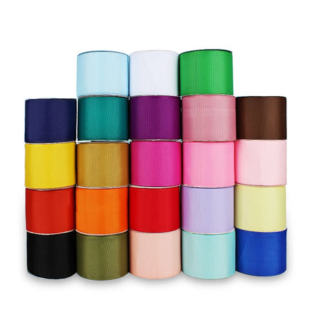 Wholesale Packaging Print Double Face RIBBONS 100% Polyester Solid Color Patterned 75mm Width Decoration Ribbon