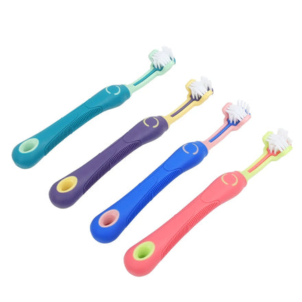 Factory Wholesale Three Heads Soft Pet Dental Care Cat Teeth Brush Dog Toothbrush