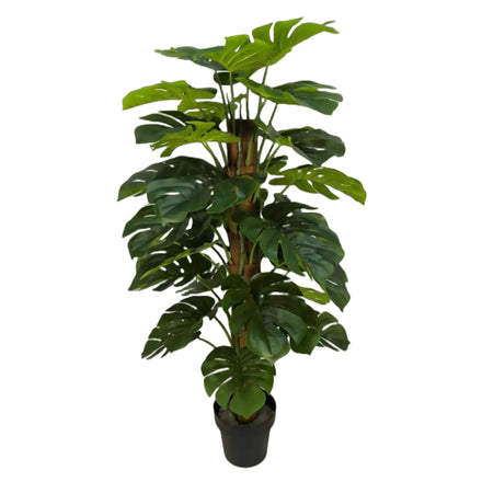 Dongguan Factory 130CM 36 Leaf High Simulation Artificial Potted Bonsai Faux Monstera Deliciosa Tree Plant for Home Office Decor
