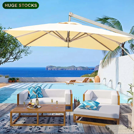 Garden Furniture Led Beach Patio Umbrellas Large Size 3m Commercial Outdoor Waterproof Heavy Duty Warehouse Parasol