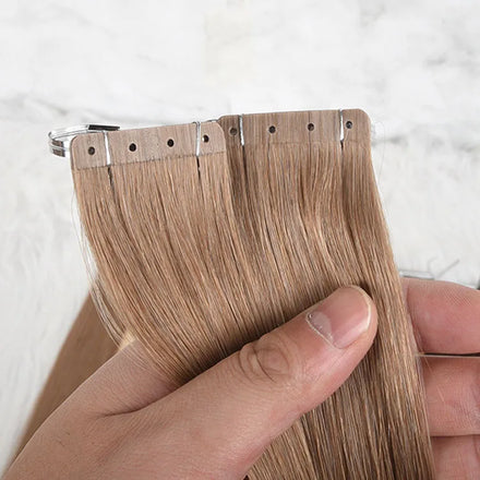 Remy Russian Double Drawn Cuticle Aligned One Donor Raw Virgin Human Hair Tape Pu Hair Extensions with Hole