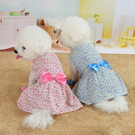 Floral Breathable Summer Designer Dog Dresses Puppy Dog Costume Pet Clothes