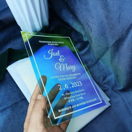 2mm or 3mm Reflections Iridescent Acrylic Holographic Acrylic Wedding Invitation