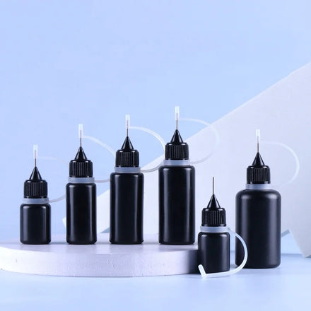PE Black Needle Tip Glue Bottle Plastic 5ml 10ml 15ml 20ml 30ml 50ml Dispensing Needle Sealing Cap Squeeze Plastic Bottle