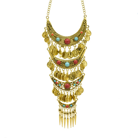 Exaggerated Chunky Rivet Necklace Luxury Rhinestone Long Clavicle Chain Jewelry Women