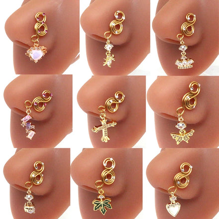 Gaby's New Design Long Dangle Nose Ring Stainless Steel Nose Studs Non-Tarnish Hoop Elegant Wholesale Piercing Jewelry for Gifts