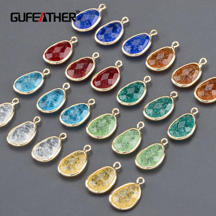 MA87 Nickel-Free 18K Gold Plated Copper 10pcs/Lot Jewelry Making DIY Pendants with Zircon Charms Jewelry Accessories