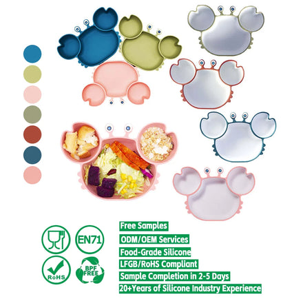 Kids Silicone Feeding Plate Crab