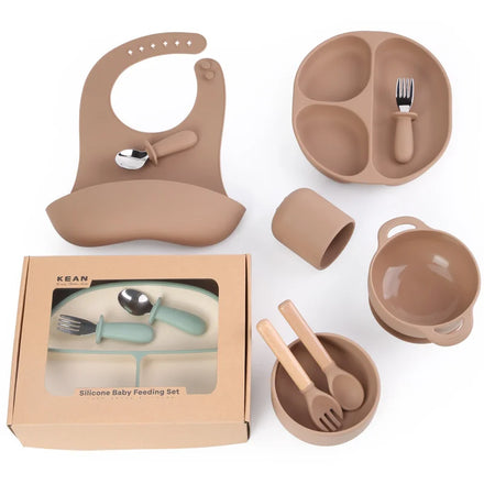 Custom Logo Eco-Friendly Food Grade Baby Kids Toddler Feeding Silicone Plate with Lid for Presents