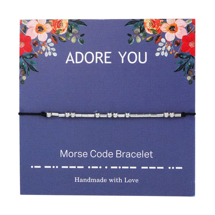 SC 2023 Fashion Valentine's Day Couple Bracelet Gift Women Handmade Adjustable Various Meanings Morse Code Bracelets with Cards