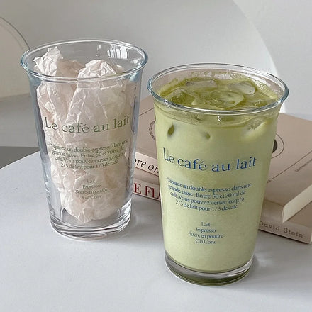 Wholesale Ins Style Korean Glass Cup Simple Alphabet Latte Cup