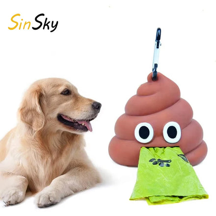 Free Sample Pet Go Out Portable Garbage Storage Box Poop Bag Dispenser Poo Design Silicone Dog Waste Bag Holder Poop Bag Carrier