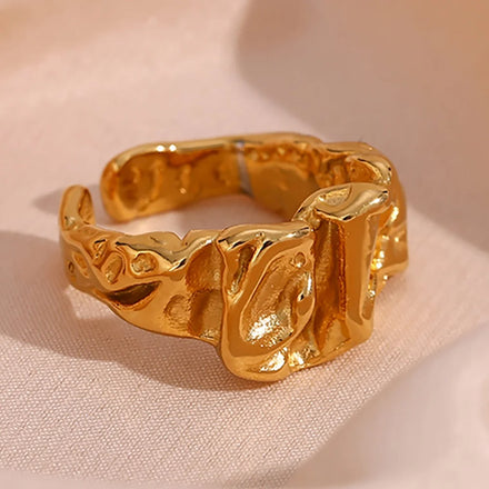Exaggerated Irregular Open Ring Stainless Steel Gold Plated Jewelry Fashion Jewelry 2023