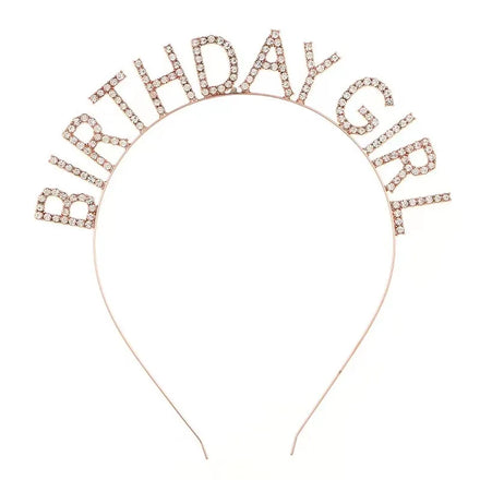 Sequin Rhinestone Happy Birthday Headband DIY BIRTHDAY GIRL Alloy Metal Crown Party Decoration Hairband Girls Tiara Supplies
