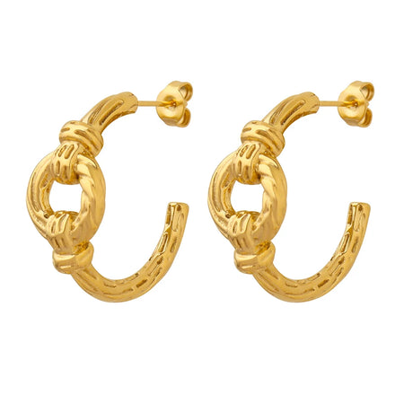 Factory Direct Sale Stainless Steel Hollow C-shaped Earrings Friendship Jewelry Earrings for Women