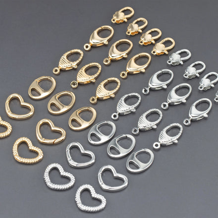 MA83 10pcs/Lot 18K Gold Plated Copper Hooks Nickel Free Wholesale Jewelry Accessories for Making Clasp Bracelet Necklace