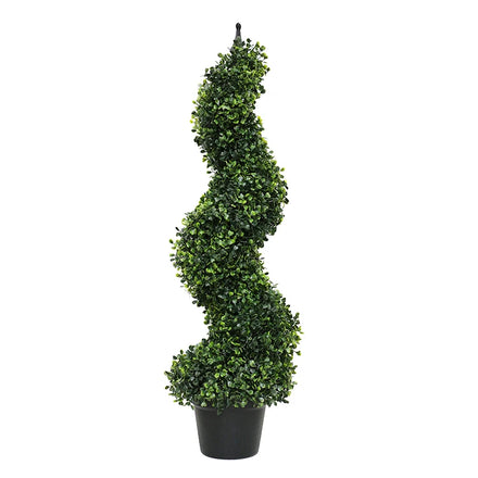 90cm 3ft UV-Anti UV Plastic Spiral Topiary Tree Outdoor Decorations Artificial Boxwood for Garden and Landscape