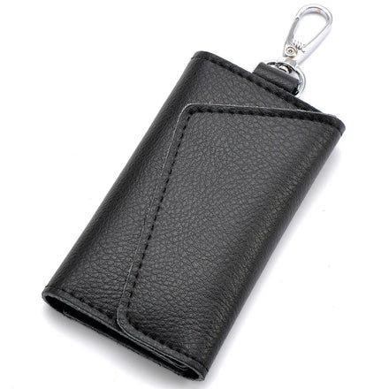 Genuine Leather Keychain Men Women Key Holder Organizer Pouch Cow Split Car Wallet Housekeeper Key Case Mini Card Bag